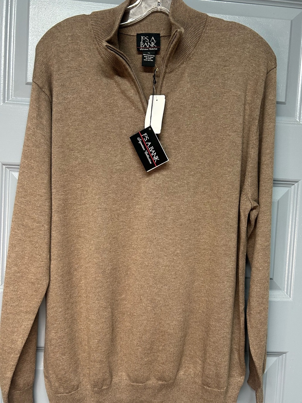 Jos.A.Bank Signature Collection men’s Pima cotton 1/4 zip sweater. Size XL NWT!